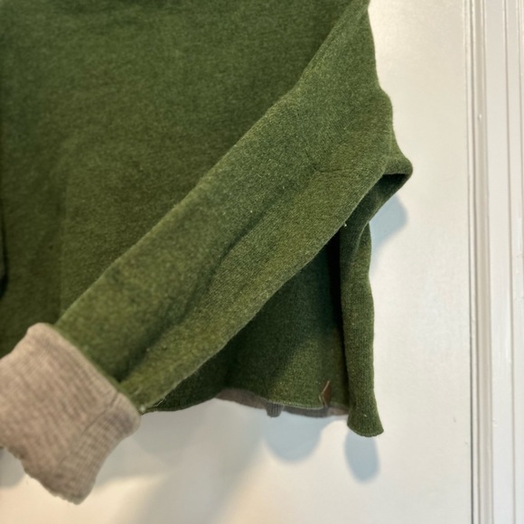 Women’s XL Stapf  Tirol Green Wool Boxy oversized Sweater. waffle knit interior - Picture 9 of 12